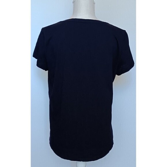 Talbots Women's Size M Navy/White Embroidery Tunic Top - Picture 3 of 7